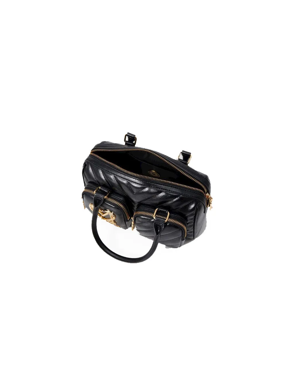 Borsa Pu Quilted Obliquo - Nero