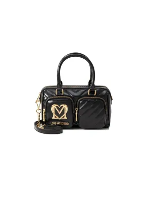 Borsa Pu Quilted Obliquo - Nero