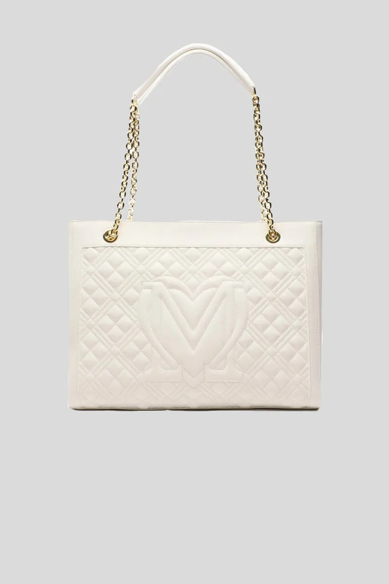 Borsa Quilted Nappa Pu - Bianco
