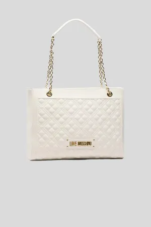 Borsa Quilted Nappa Pu - Bianco