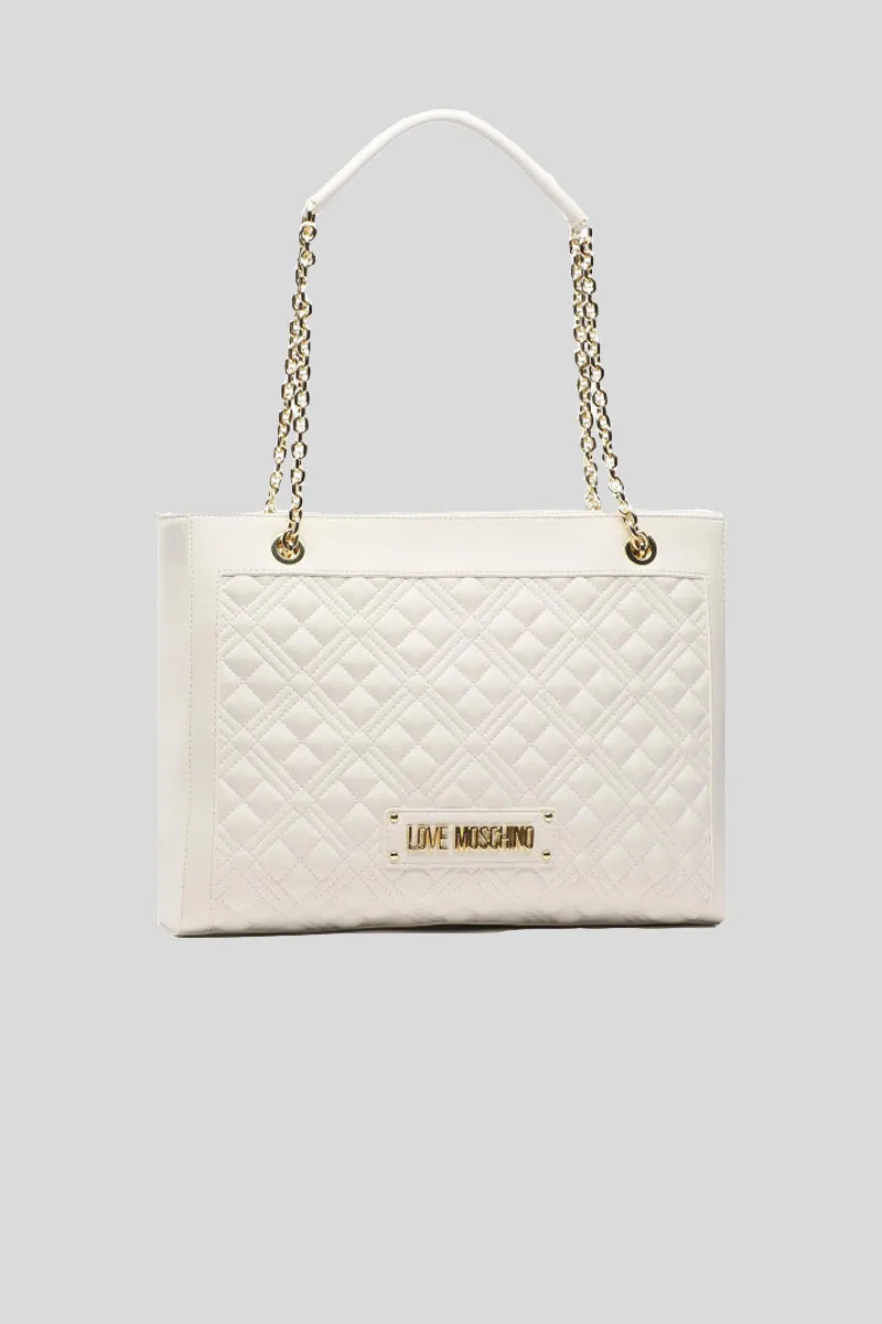 Borsa Quilted Nappa Pu - Bianco