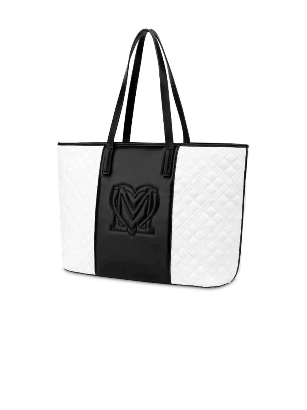 Borsa Quilted Pu Bicolor - Off White/Black