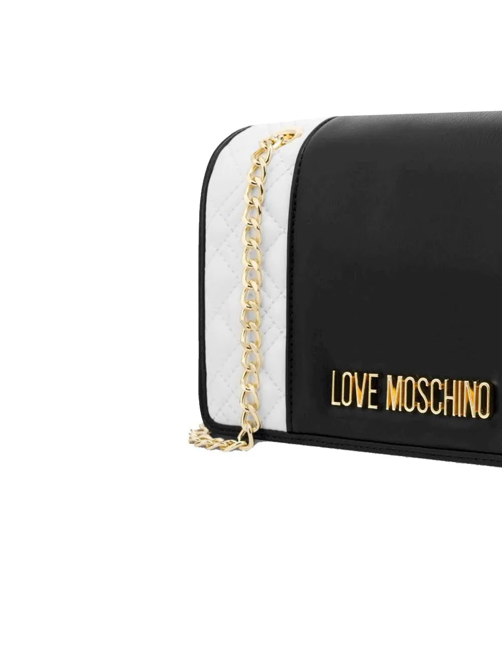 Borsa Quilted Pu Bicolor - Off White/Nero