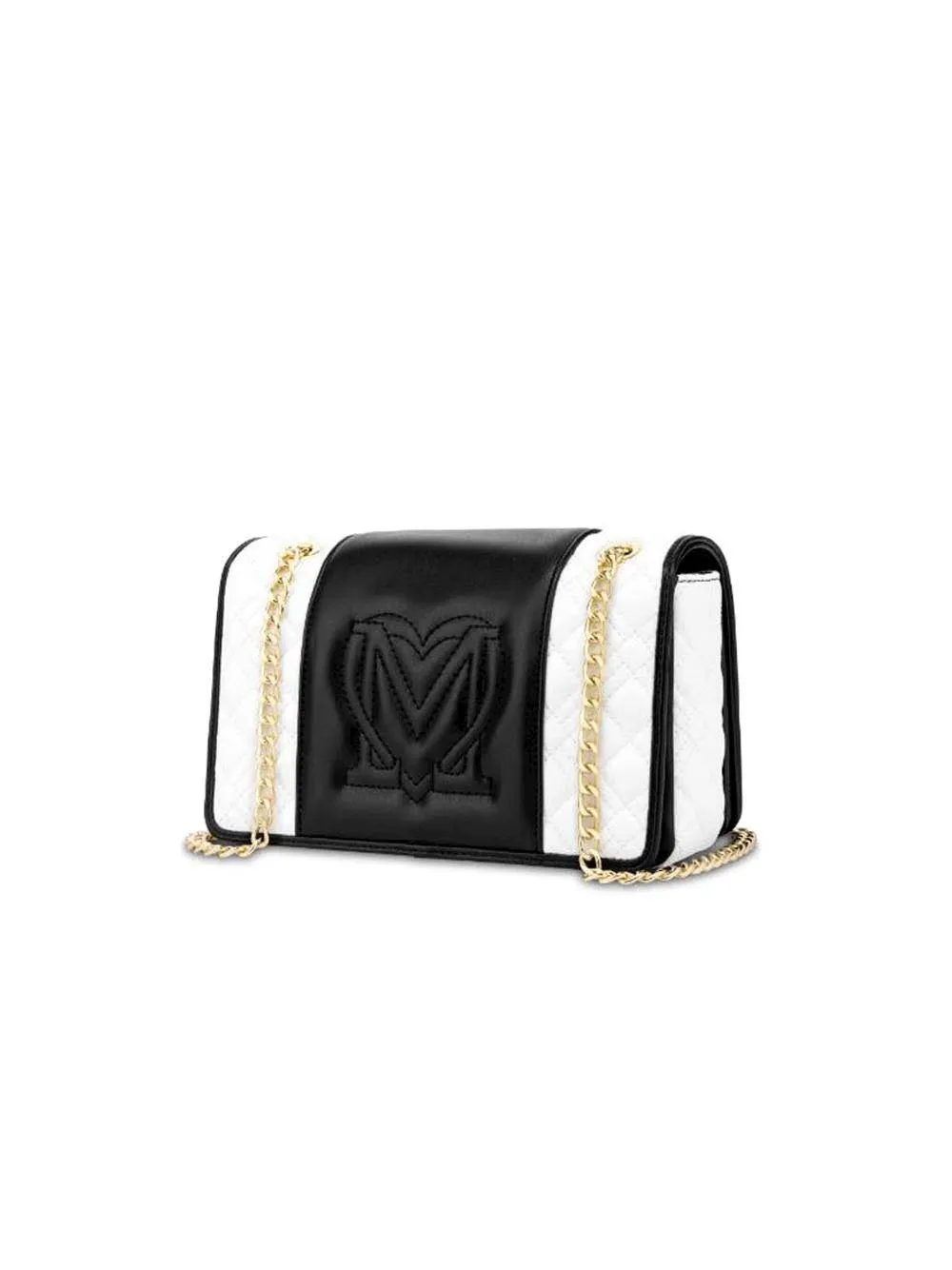 Borsa Quilted Pu Bicolor - Off White/Nero