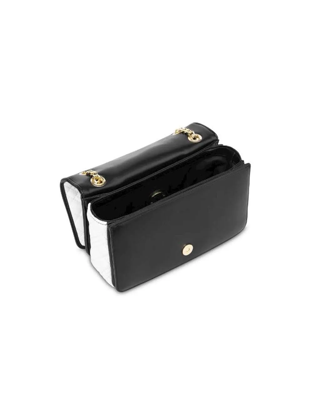 Borsa Quilted Pu Bicolor - Off White/Nero