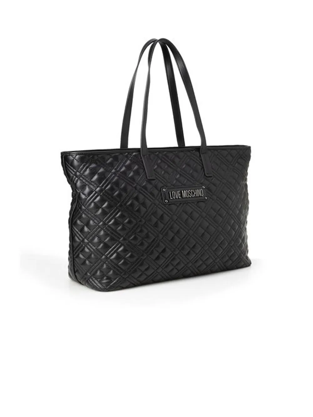 Borsa Quilted Pu - Nero/Galvanica Canna Di Fucile
