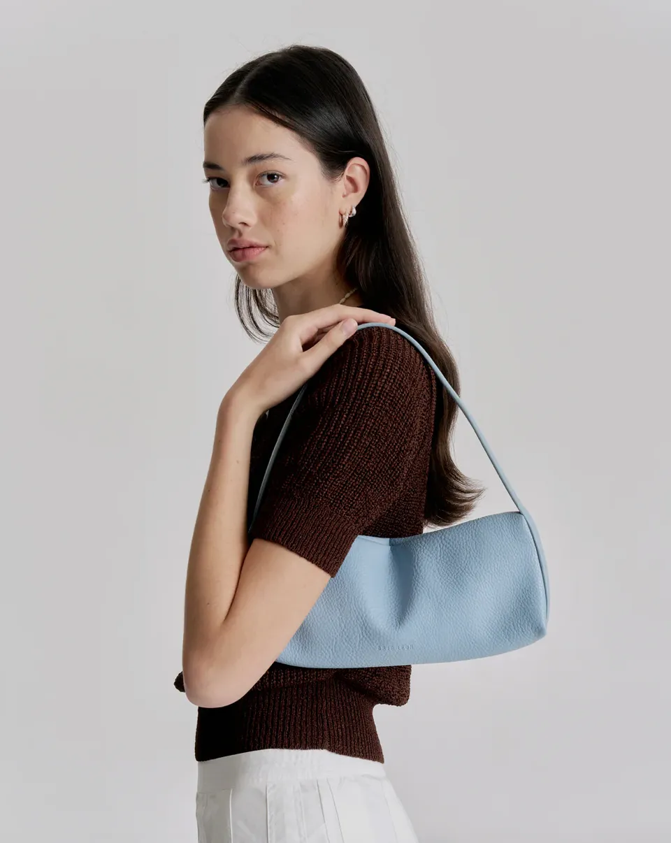 Brie Leon Harlow Slouch Baguette - Dusty Blue