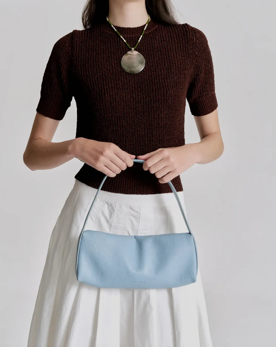Brie Leon Harlow Slouch Baguette - Dusty Blue