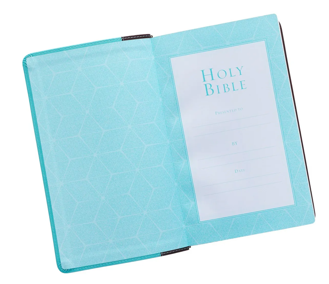 Brown and Turquoise Faux Leather Bible