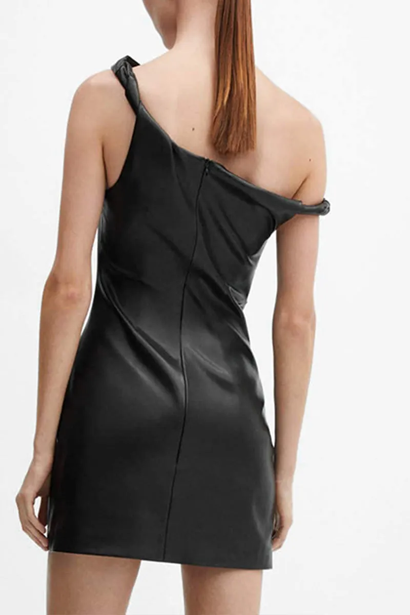 BS3145 Vegan Leather Mini Dress