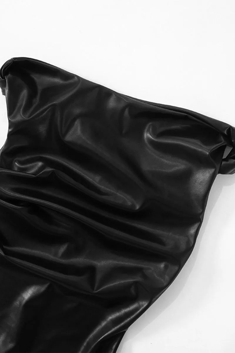 BS3145 Vegan Leather Mini Dress