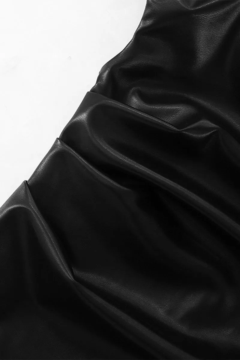 BS3145 Vegan Leather Mini Dress