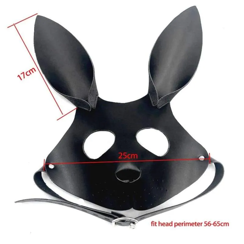 Bunny Girl Leather BDSM Mask Sexy Carnival Party Cosplay Mask Fetish Bondage ST8