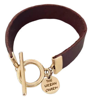 Burgundy Leather Color Band Bracelet by The Urban Charm