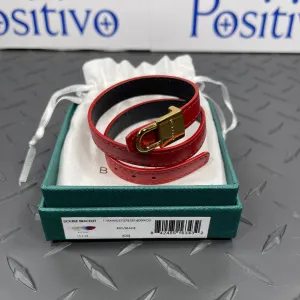 Buscemi Lock Double Bracelet Red/Black Leather