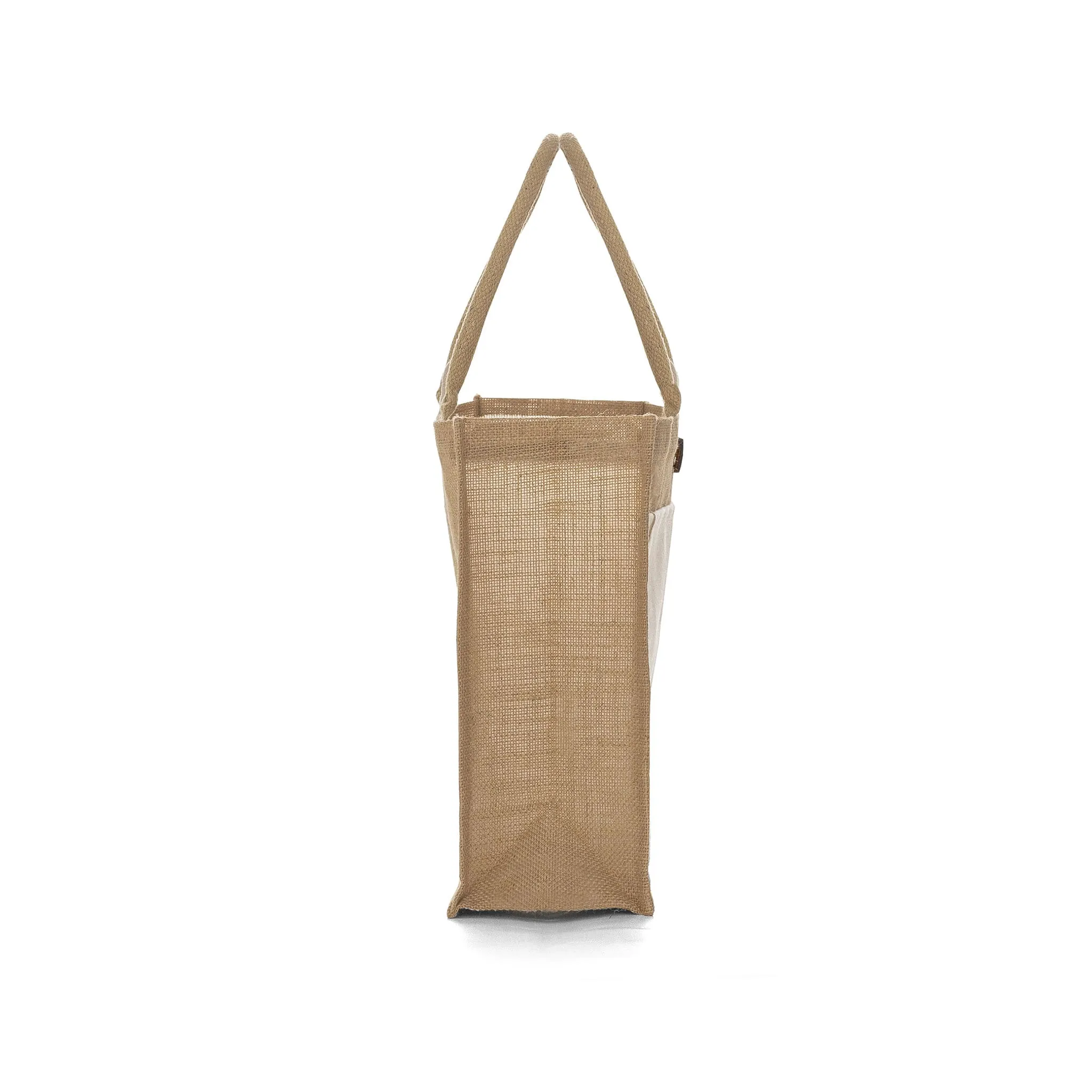 Button-Closure Jute Tote