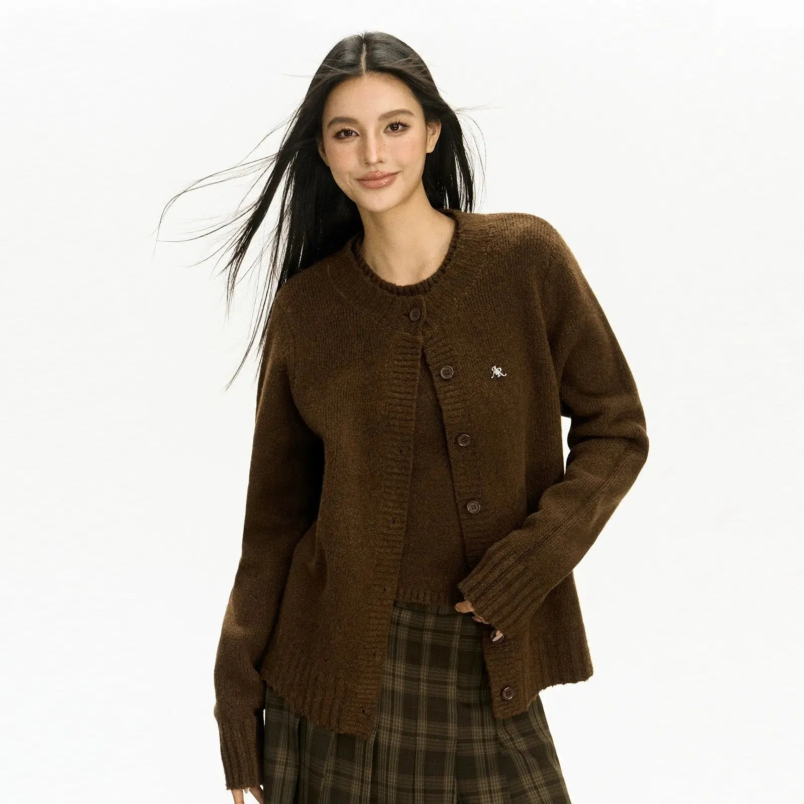 Button Closure V-Neck Cardigan Sweater