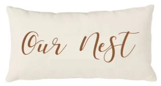 Canvas Pillow - Our Nest 12x20 Natural