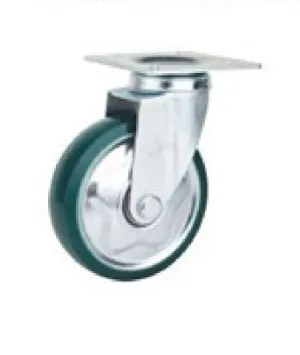 Castor Wheel Green PU Swivel 150mm