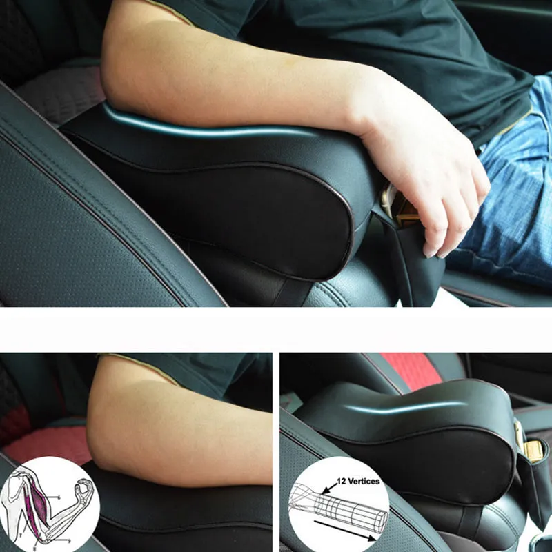 Center Console PU Leather Car Armrest Cushion - Black,Brown,Beige