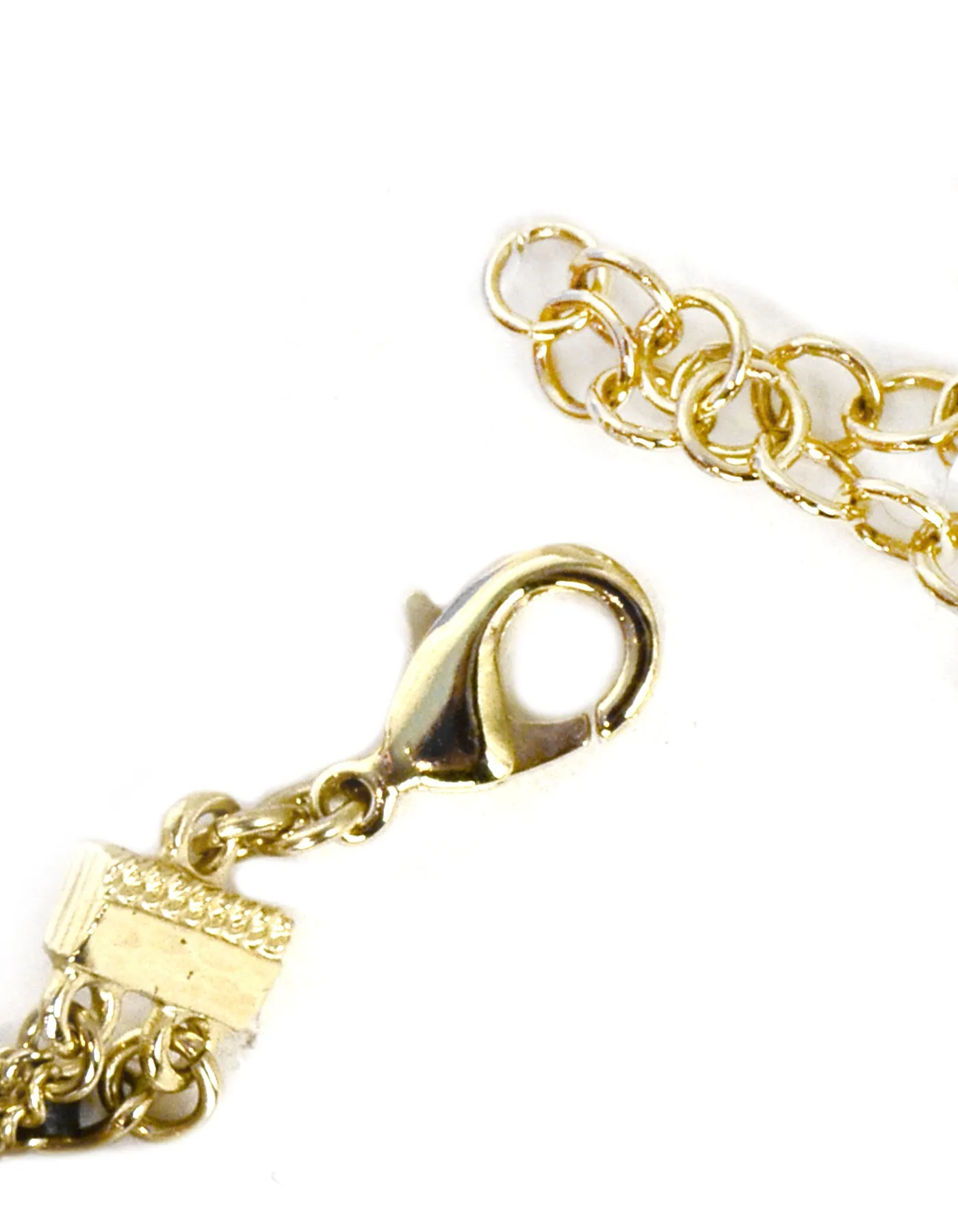Chanel 2018 Goldtone Multistrand Faul Pearl CC Y Necklace