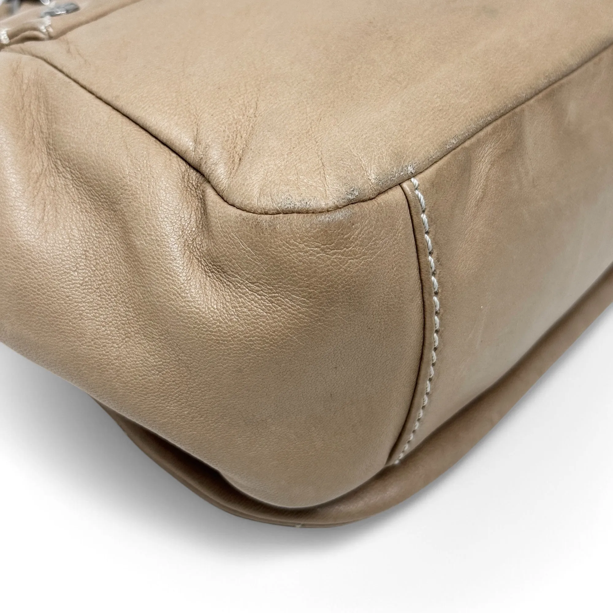 Chanel Brown Surpique Accordion Flap