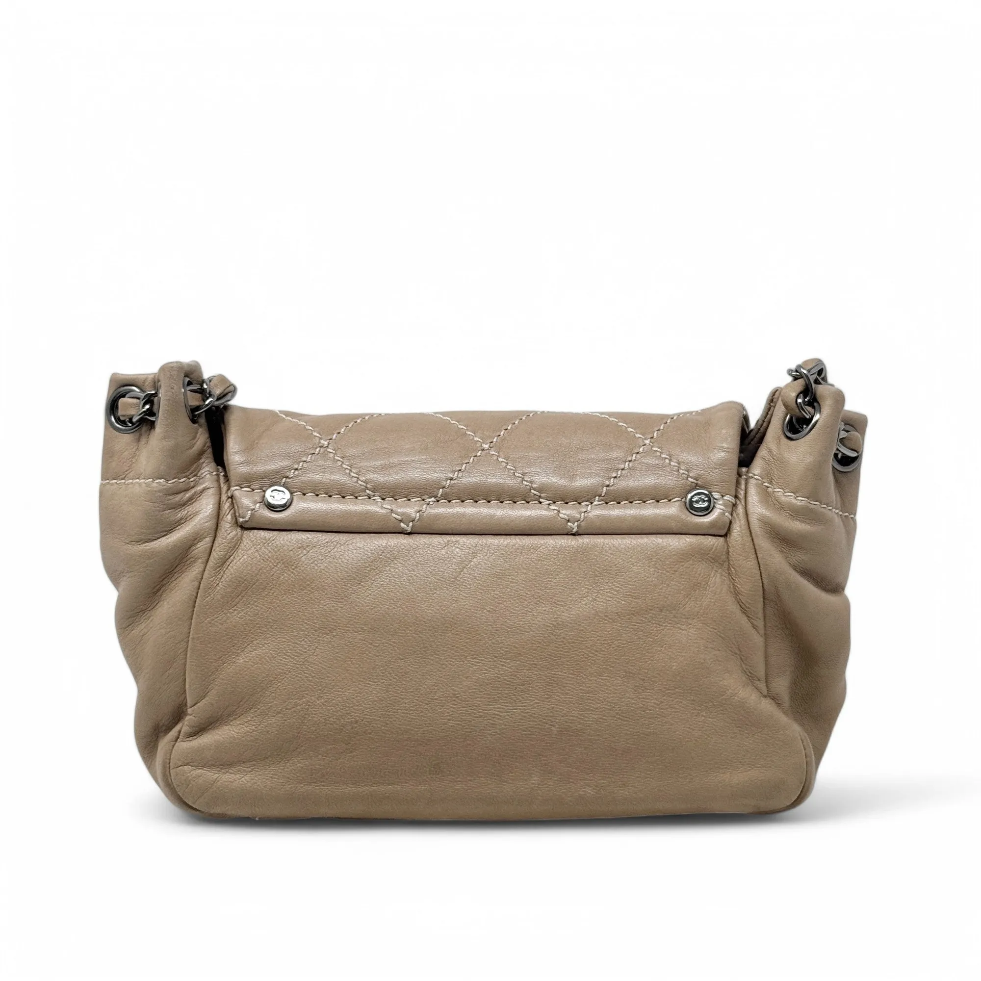Chanel Brown Surpique Accordion Flap