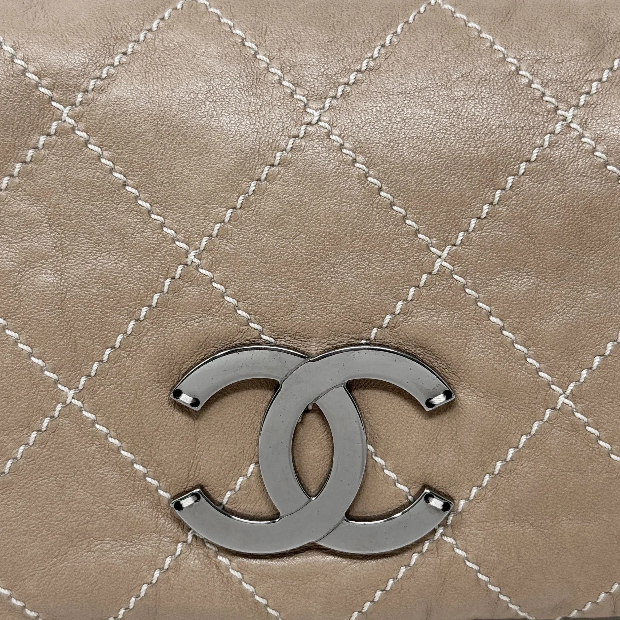 Chanel Brown Surpique Accordion Flap