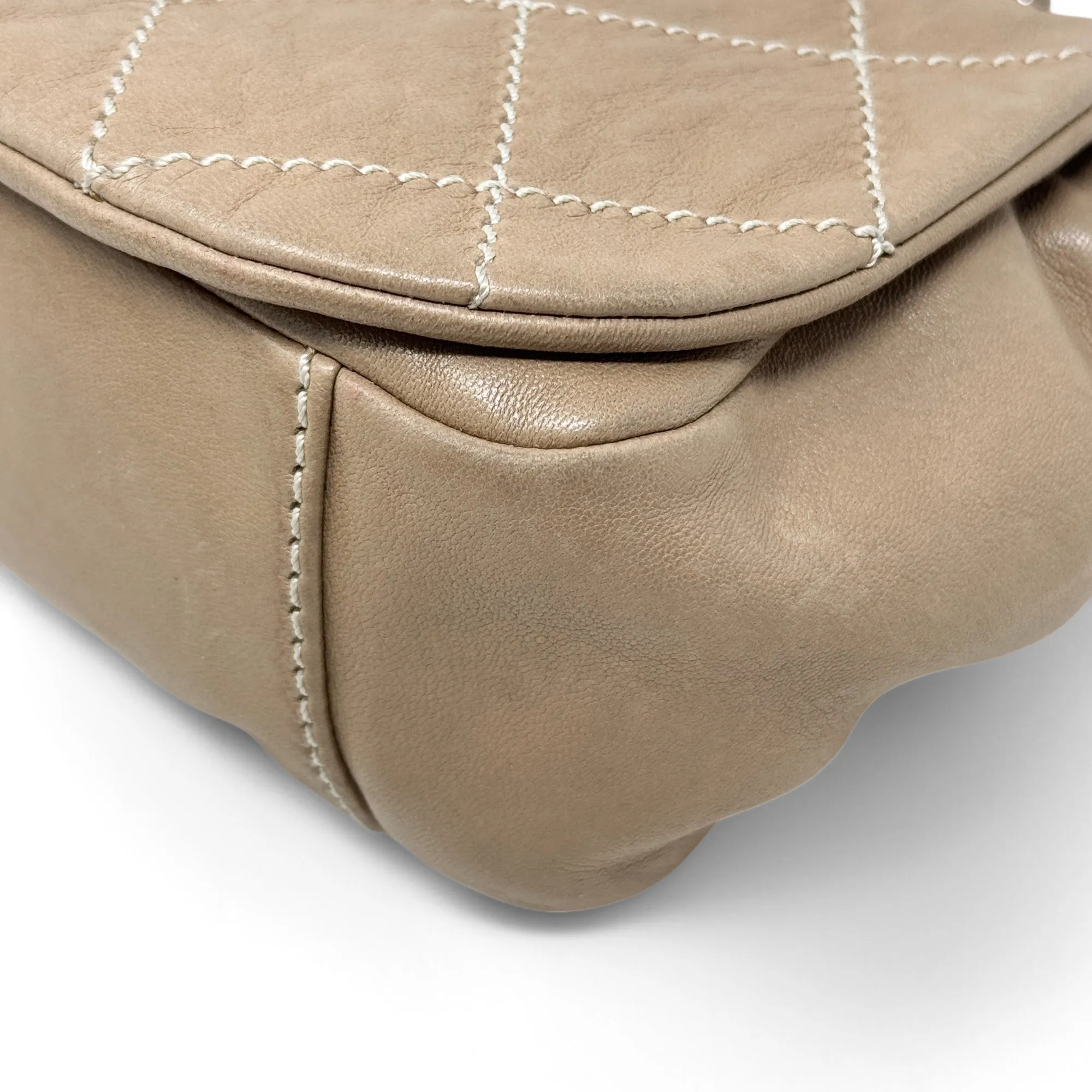 Chanel Brown Surpique Accordion Flap