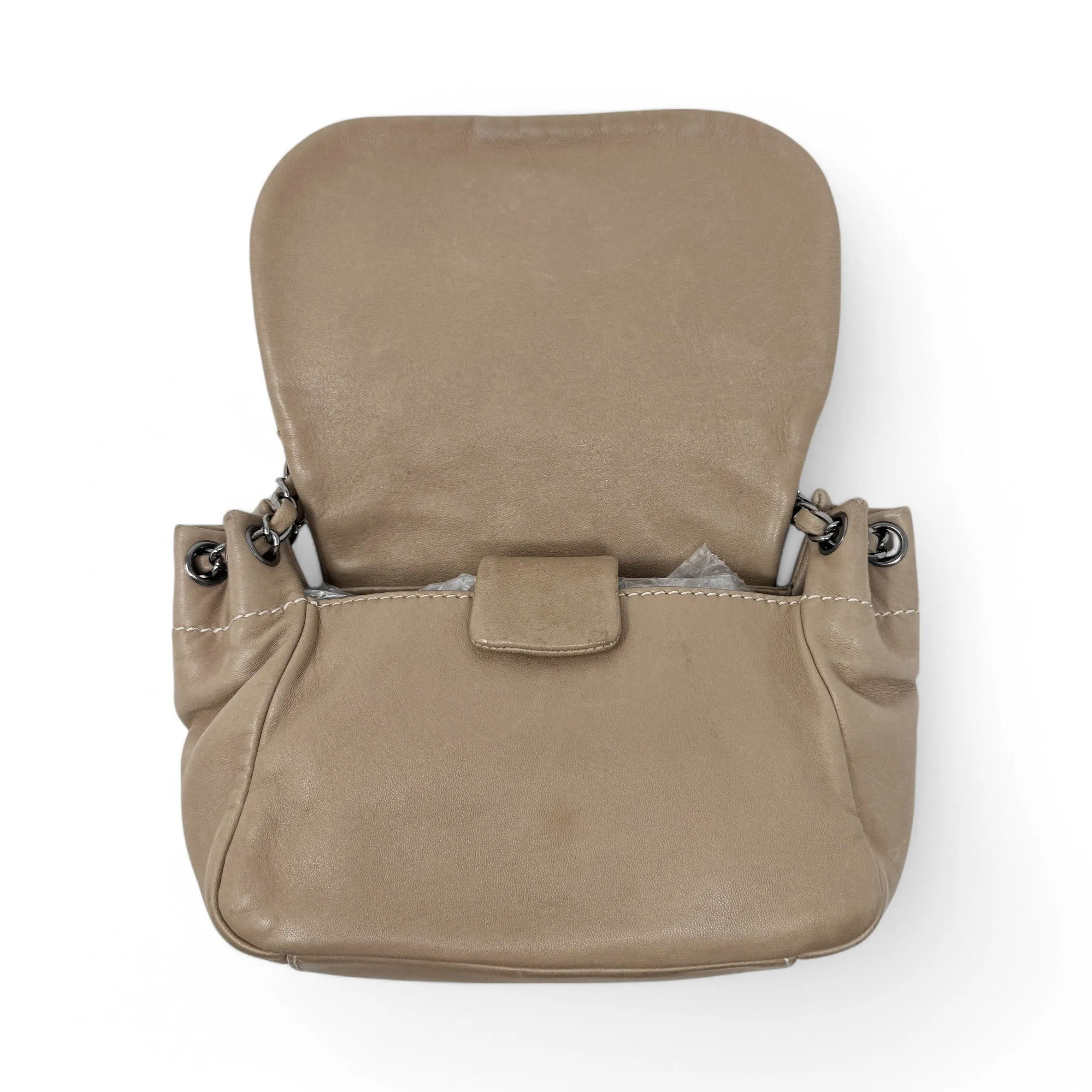 Chanel Brown Surpique Accordion Flap