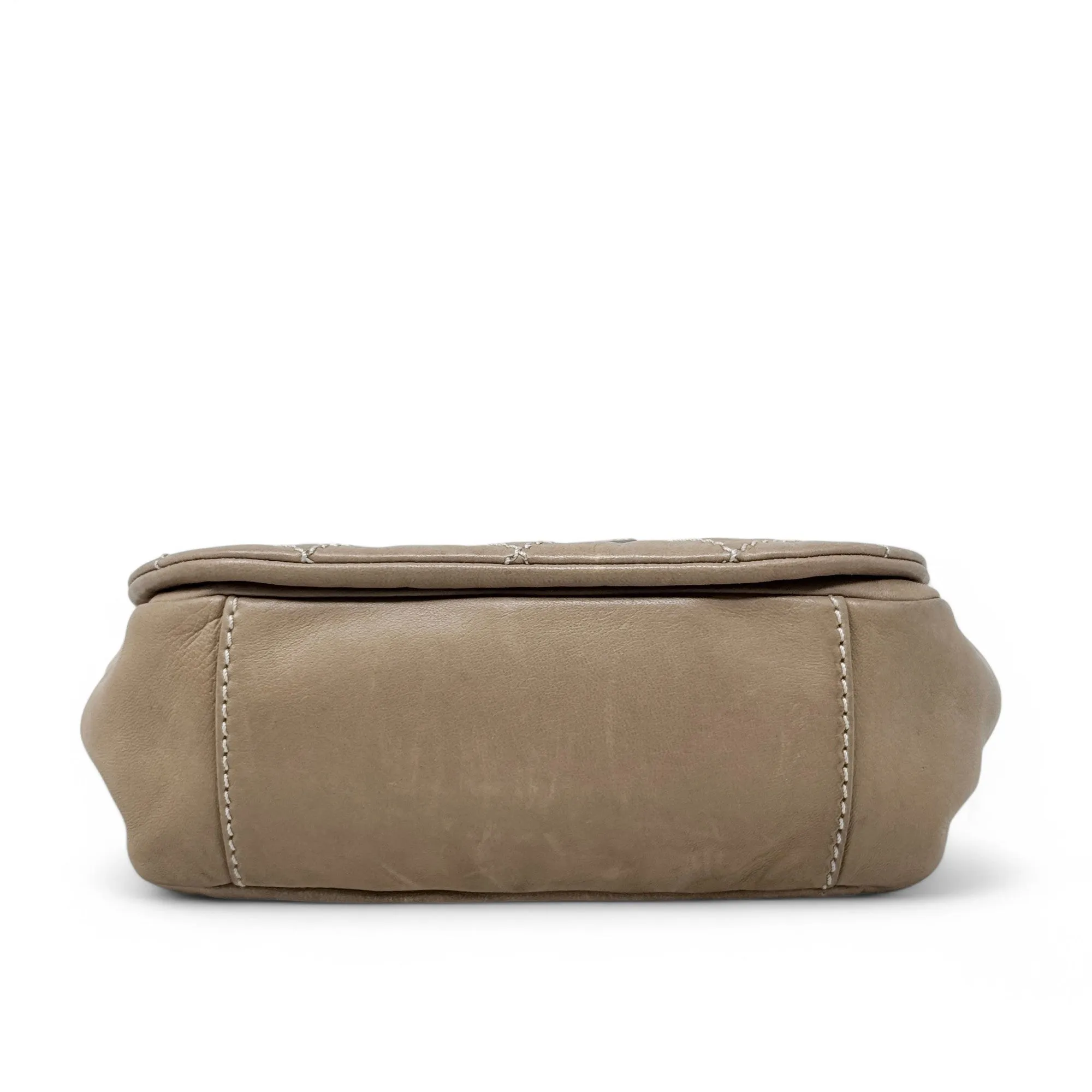 Chanel Brown Surpique Accordion Flap