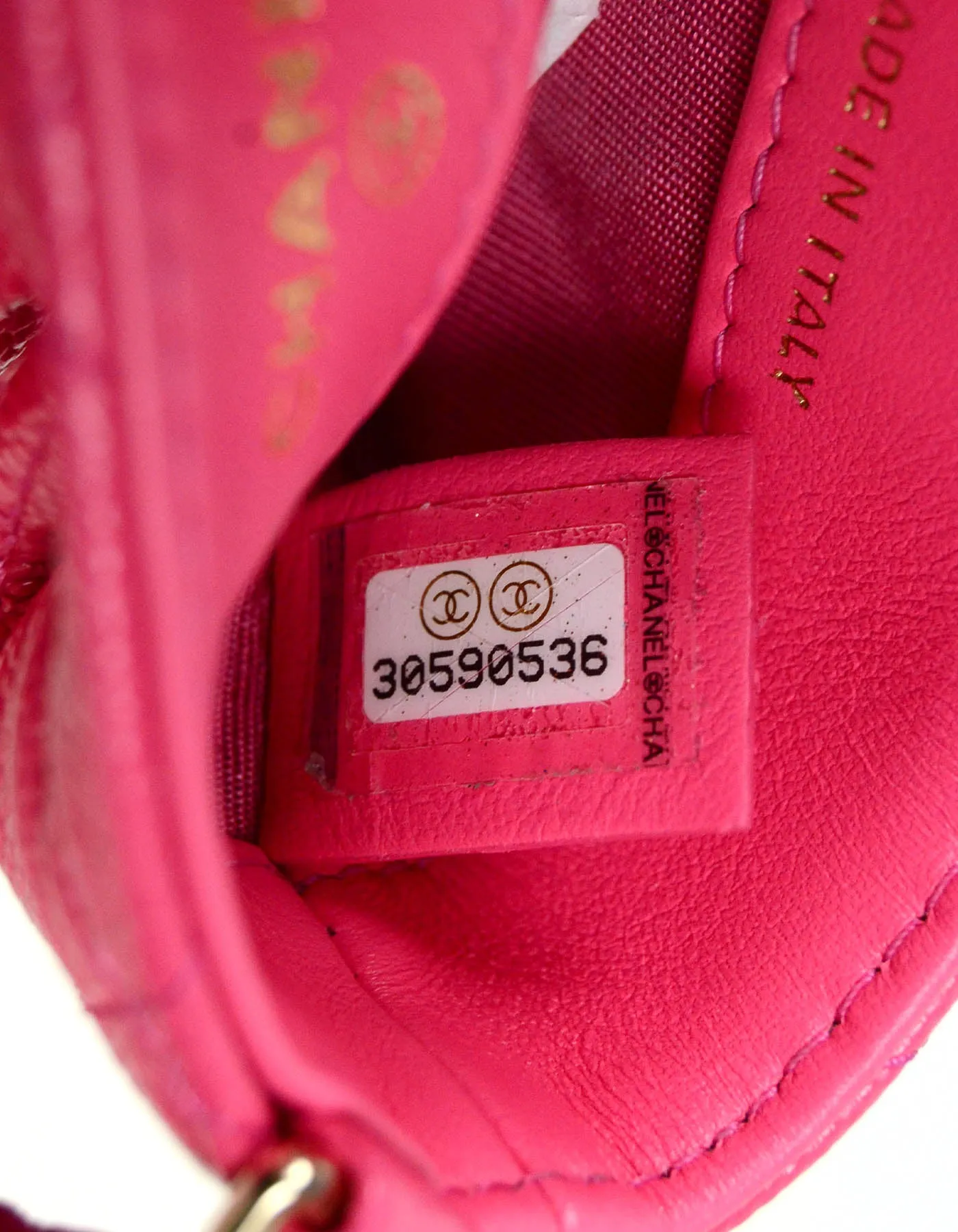 Chanel Pink Caviar Quilted CC Phone Holder Crossbody Bag