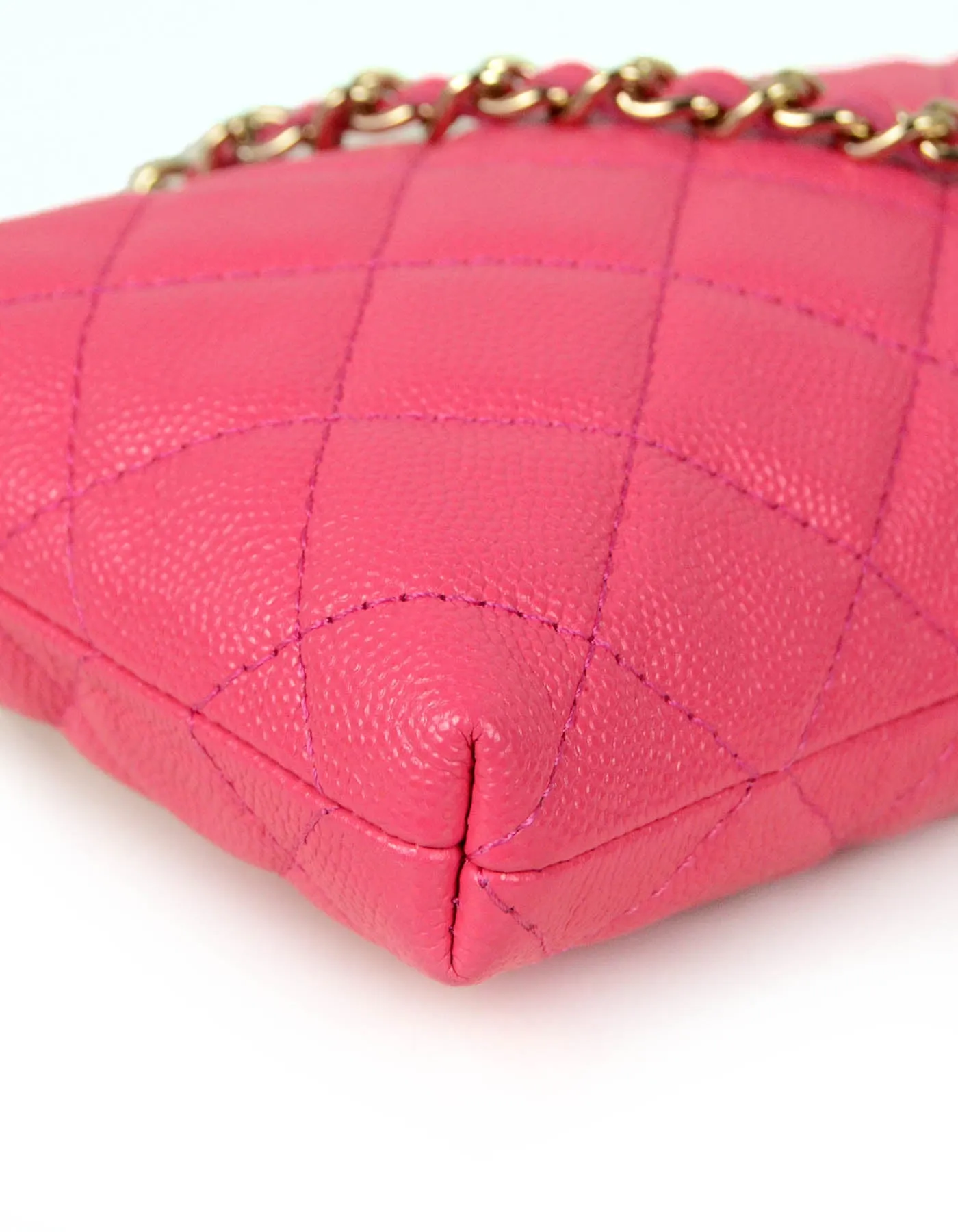 Chanel Pink Caviar Quilted CC Phone Holder Crossbody Bag