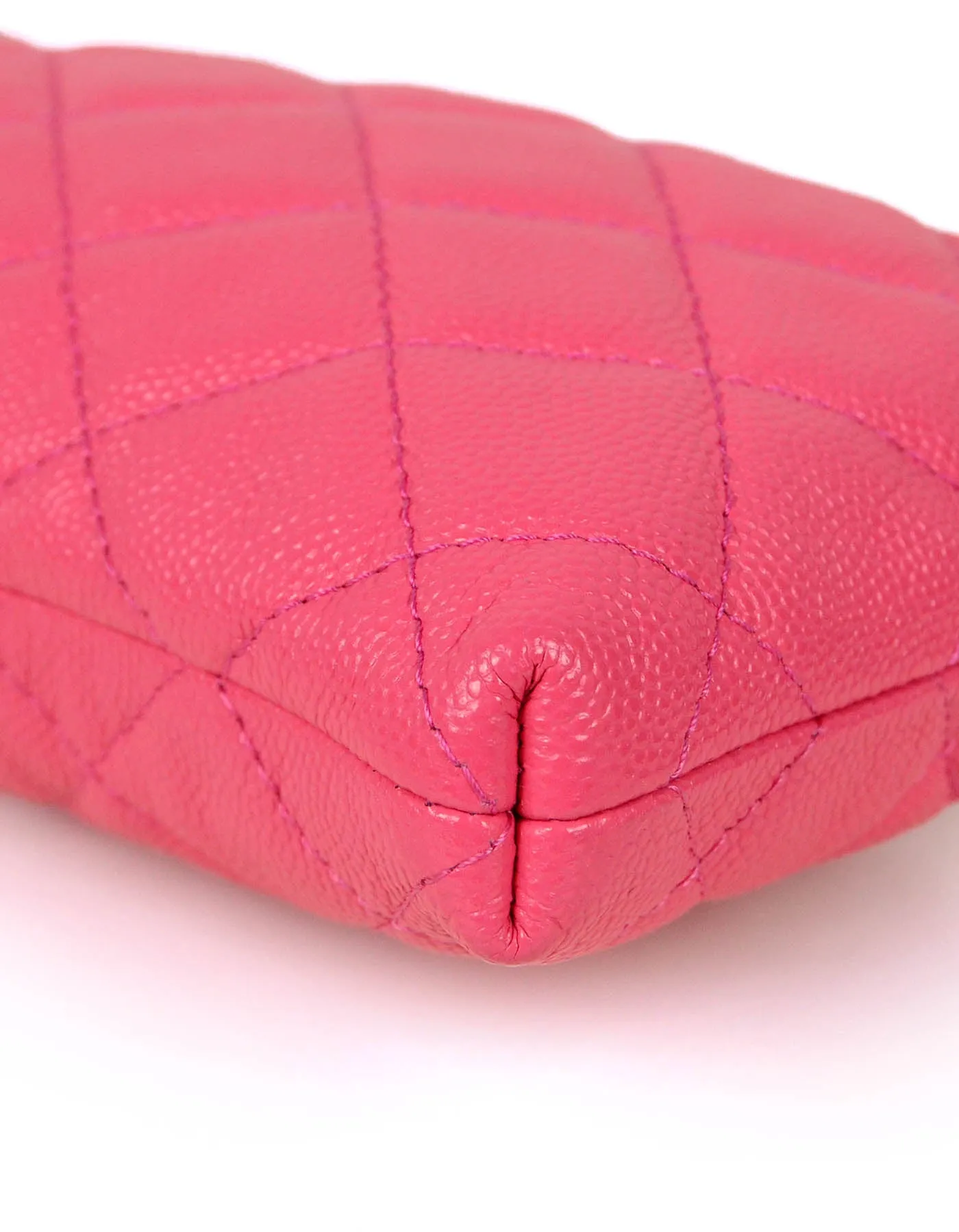 Chanel Pink Caviar Quilted CC Phone Holder Crossbody Bag