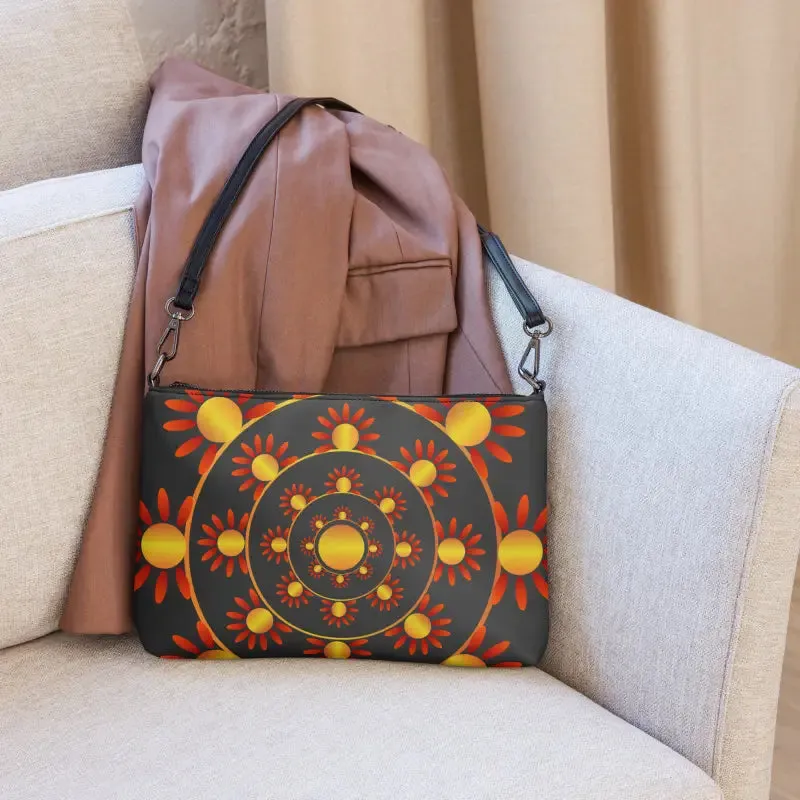 Chic Faux Leather Crossbody Bag with Polyester Interior