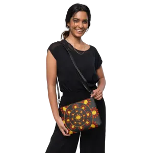 Chic Faux Leather Crossbody Bag with Polyester Interior