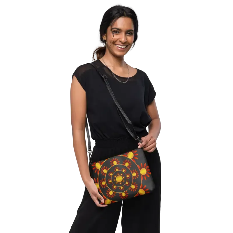 Chic Faux Leather Crossbody Bag with Polyester Interior