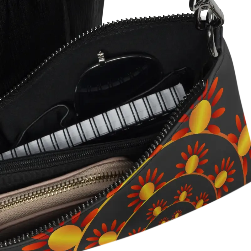 Chic Faux Leather Crossbody Bag with Polyester Interior