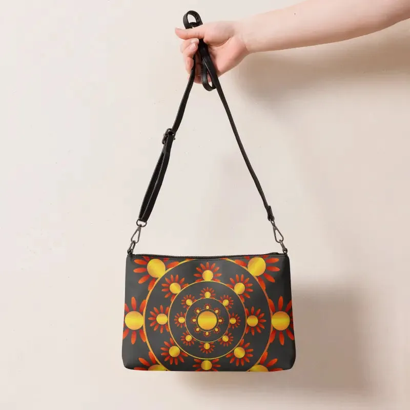 Chic Faux Leather Crossbody Bag with Polyester Interior