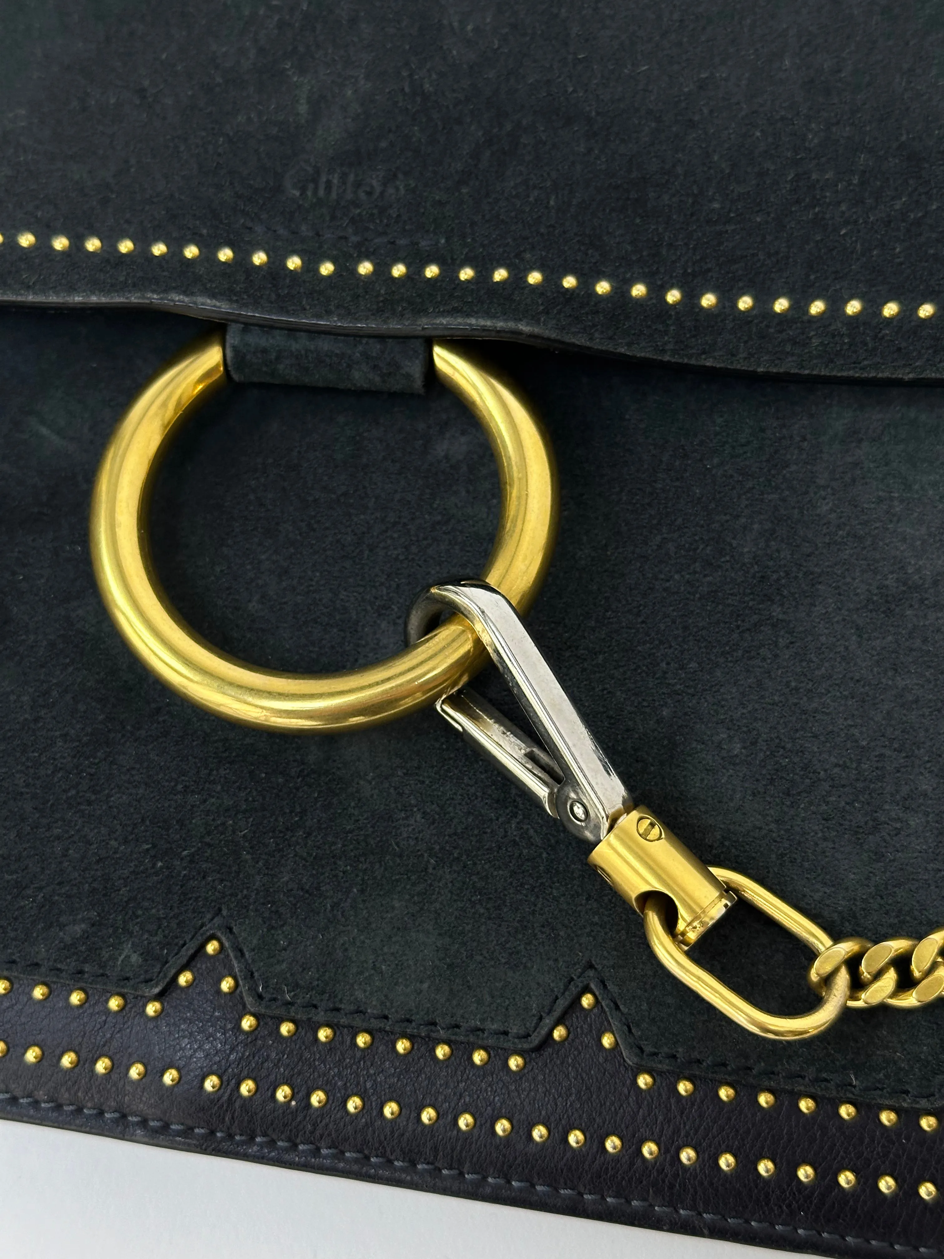 Chloé Faye Suede Studded Shoulder Bag*