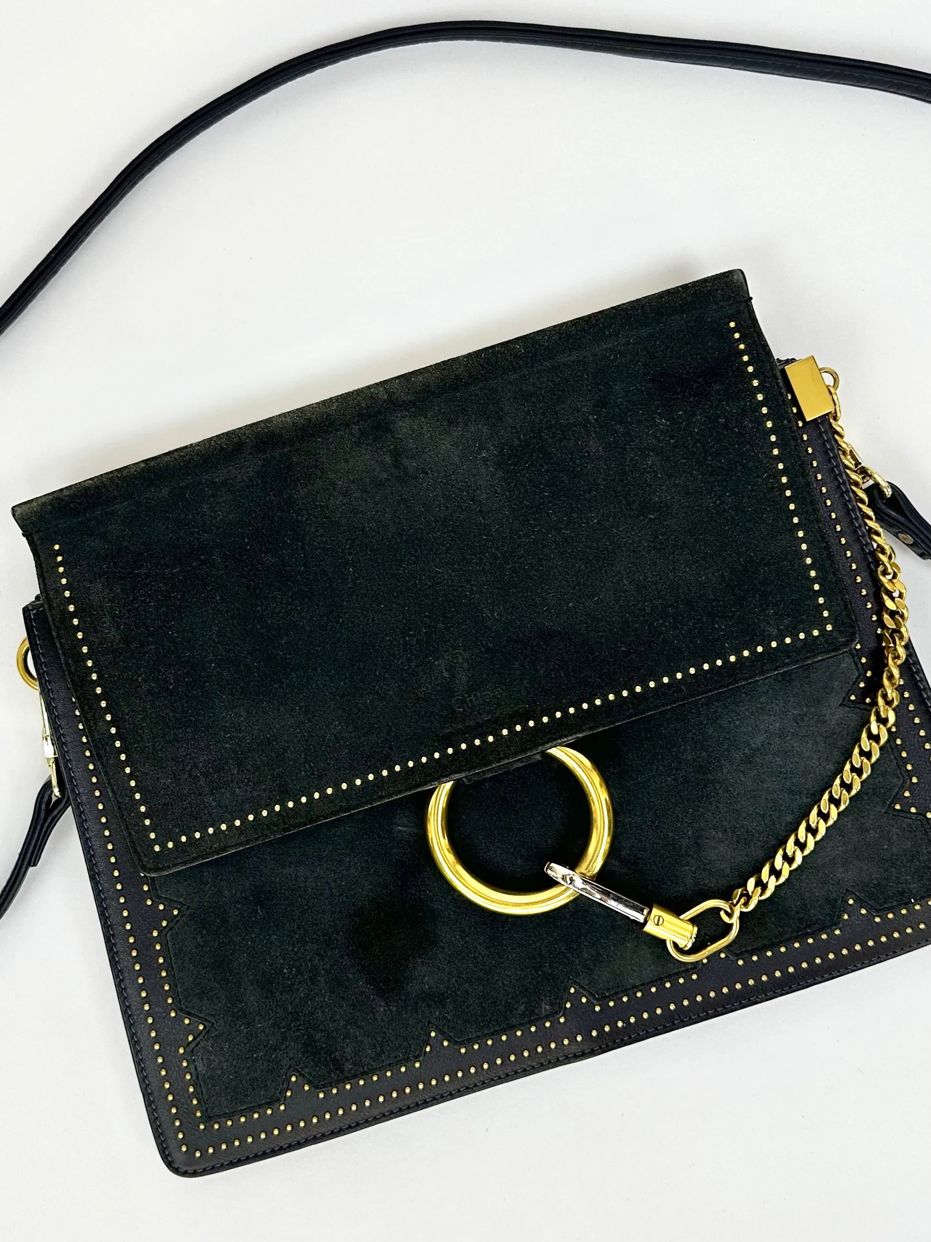Chloé Faye Suede Studded Shoulder Bag*