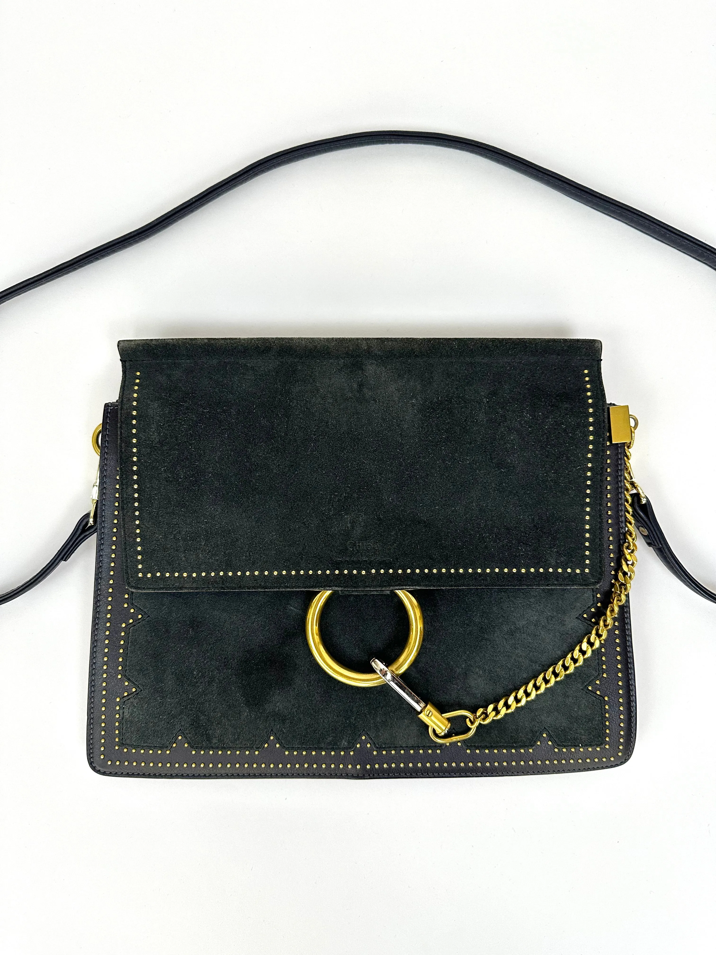 Chloé Faye Suede Studded Shoulder Bag*
