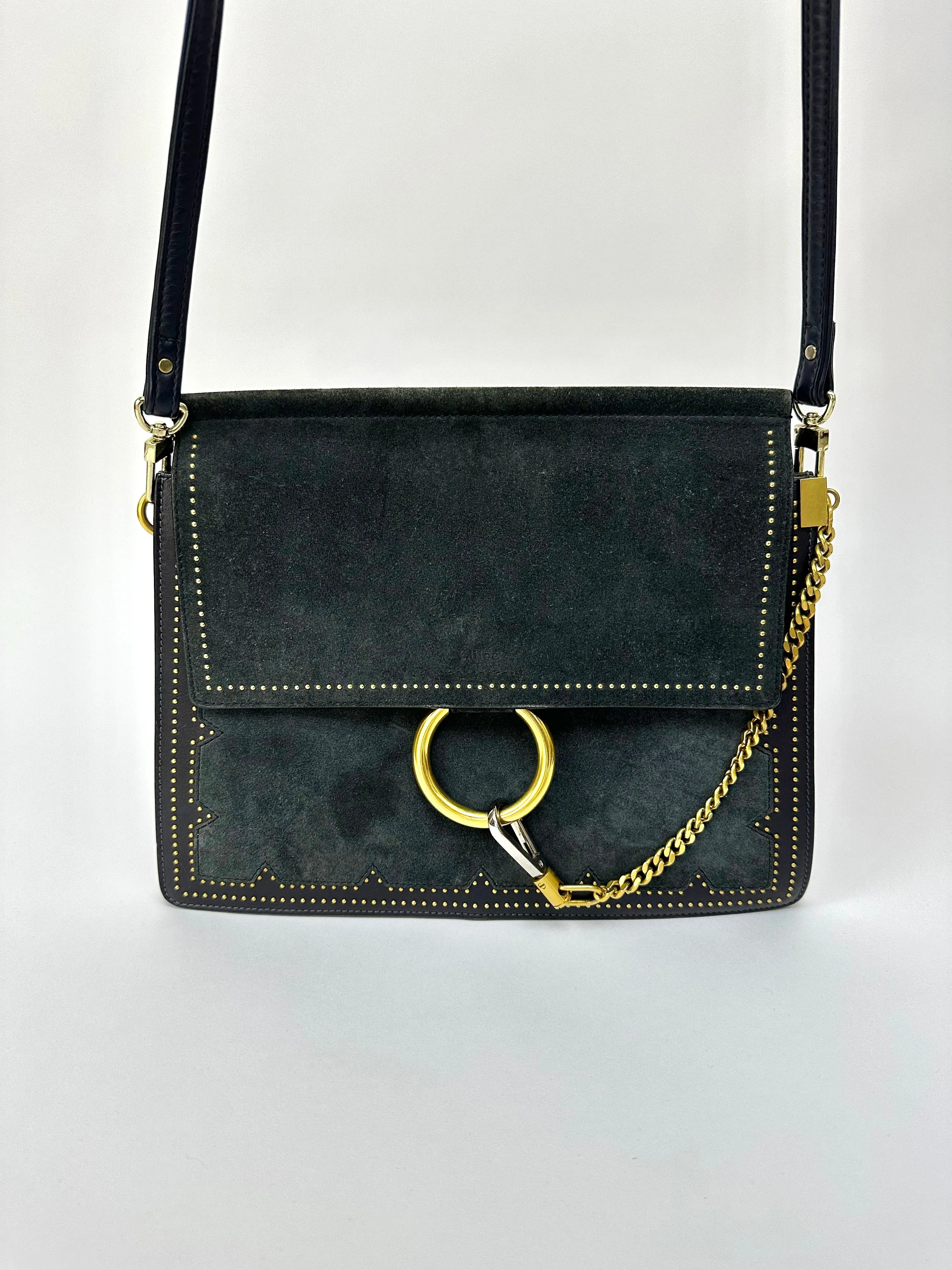 Chloé Faye Suede Studded Shoulder Bag*