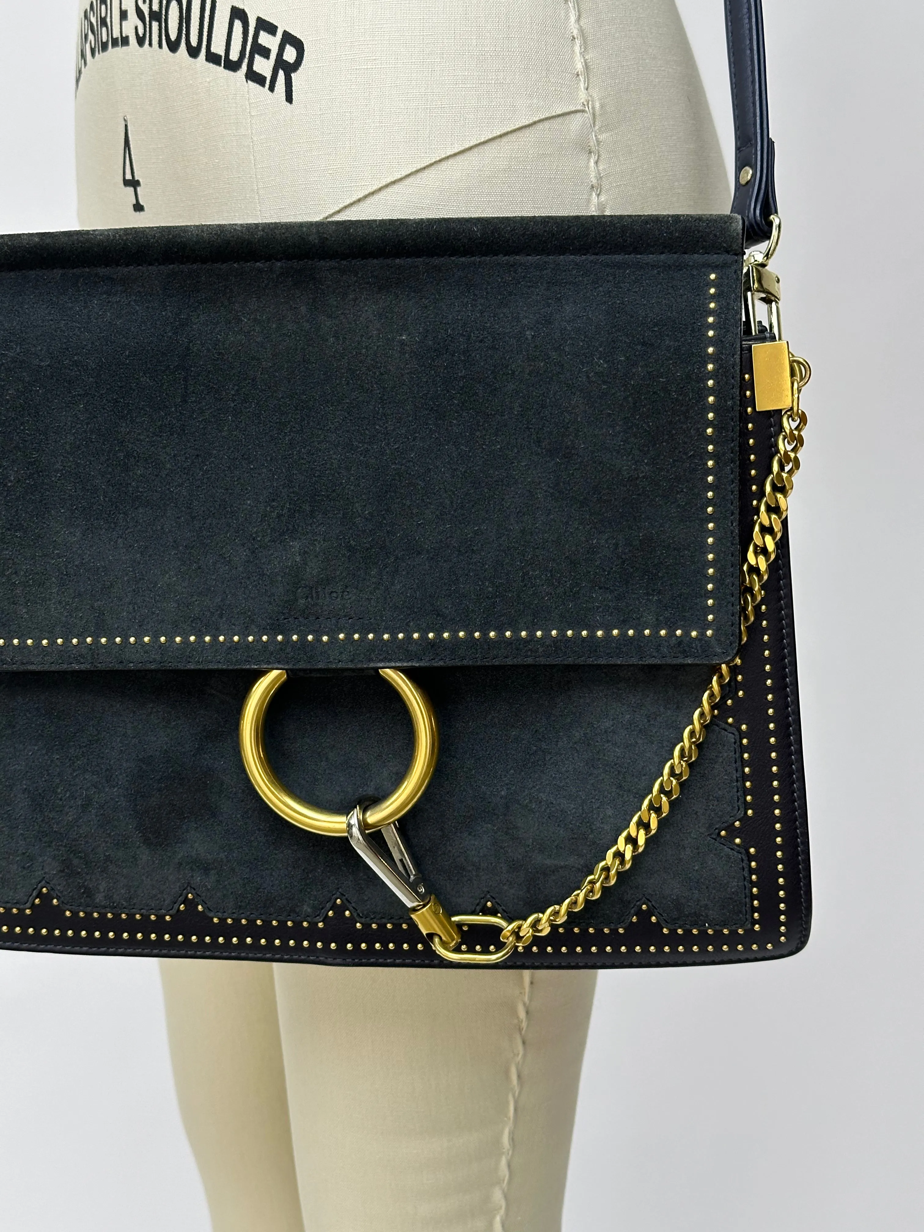 Chloé Faye Suede Studded Shoulder Bag*