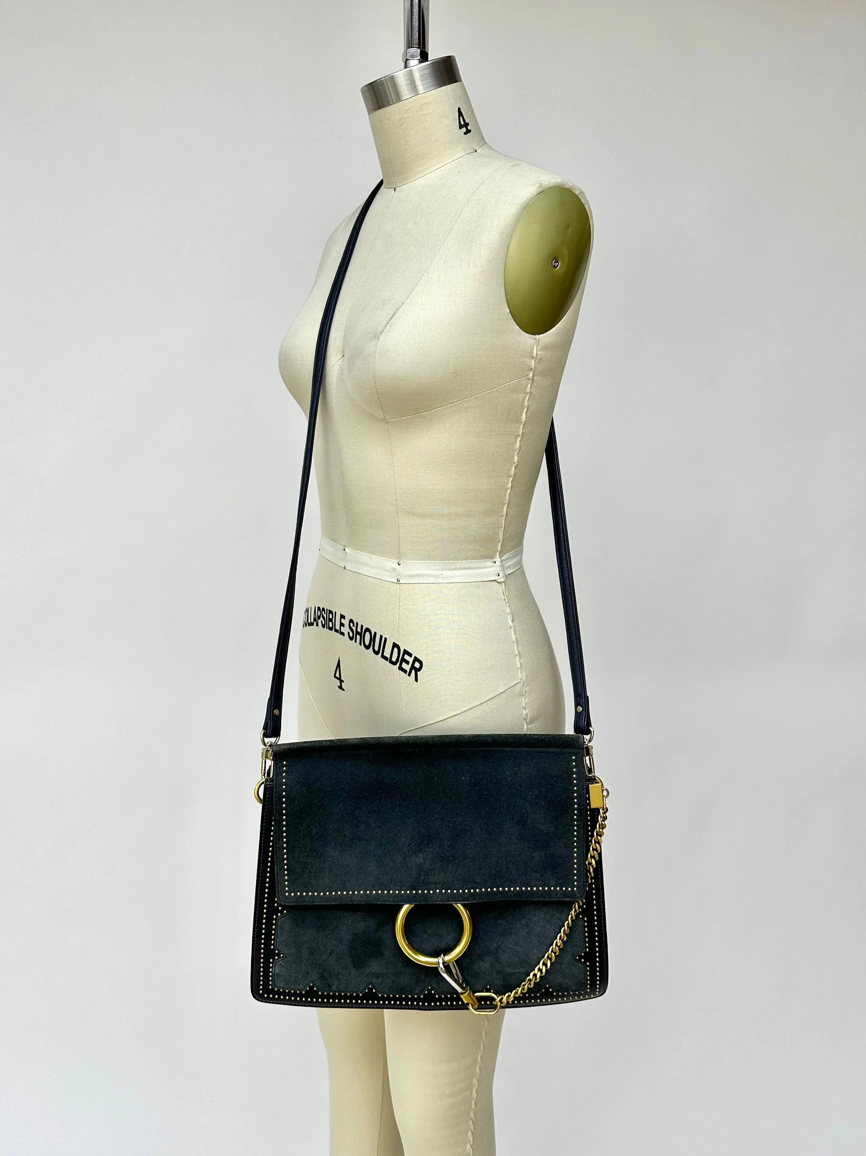 Chloé Faye Suede Studded Shoulder Bag*