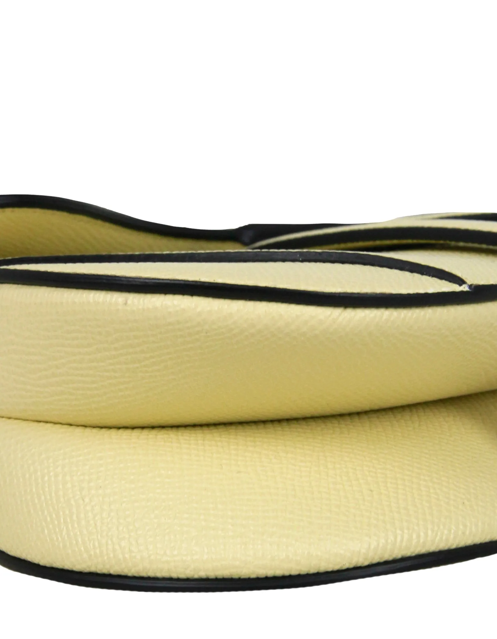 Christian Dior Yellow Grained Leather Mini Saddle Bag