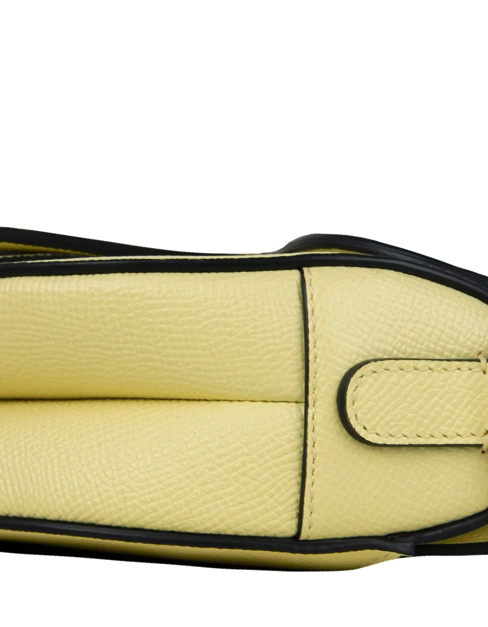Christian Dior Yellow Grained Leather Mini Saddle Bag