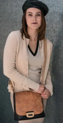 Color Block Crossbody, Vegan Leather