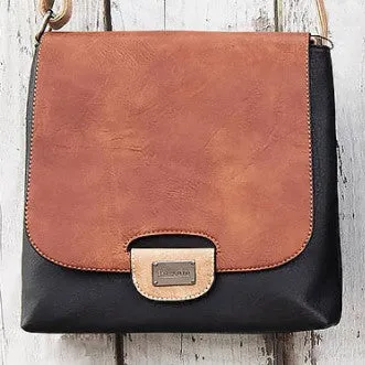Color Block Crossbody, Vegan Leather