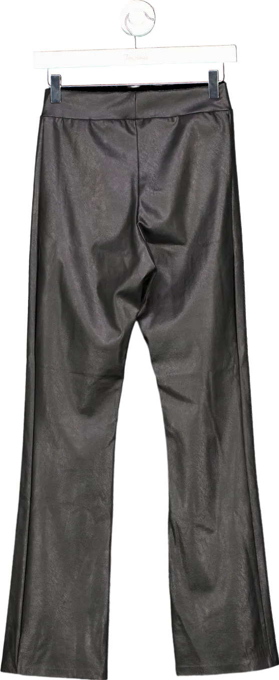 Commando Black Faux Leather Front Slit Leggings UK S